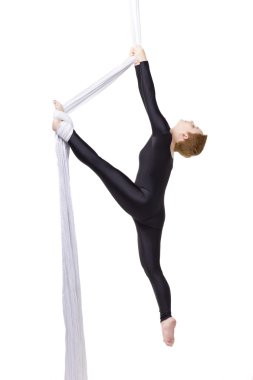 Hava ipek ile dans kadın