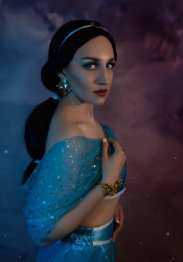 Beautiful princess closeup. Art photo.Jasmine princess cosplay.