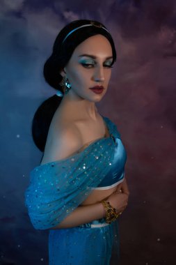 Beautiful princess closeup. Art photo.Jasmine princess cosplay.