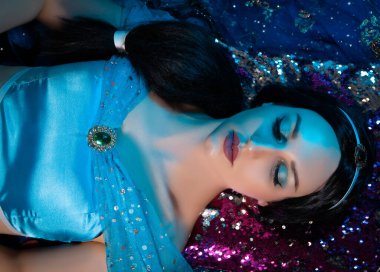 Beautiful princess closeup. Art photo.Jasmine princess cosplay.