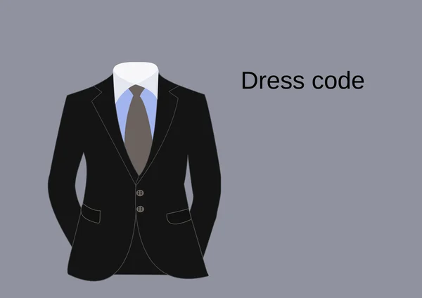 Traje de negocios de hombre de negocios, vector de código de vestimenta — Vector de stock