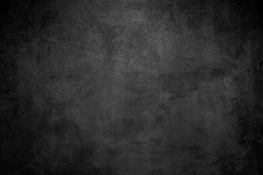 Sert siyah duvar dokusu kaba arkaplan, koyu beton zemin veya eski grunge arkaplan
