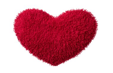 Kırmızı tüylü peluş kalp Sevgililer düğün
