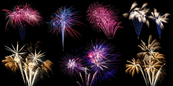 Affichage de différents feux d'artifice — Photo