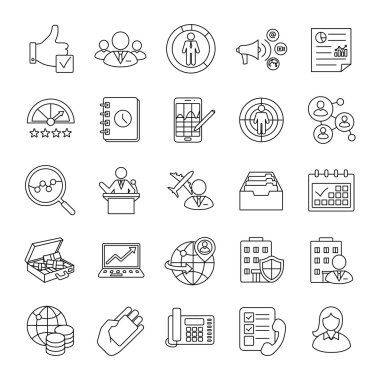 İş II vektör simgeler özetliyor