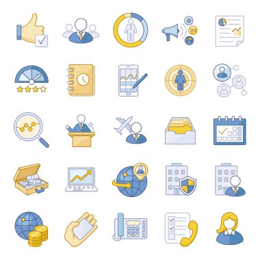 İş II renkli vektör simgeleri