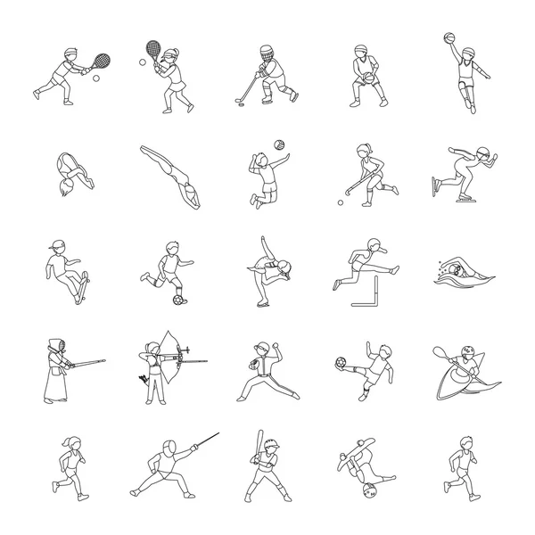 Deportes I esboza iconos vectoriales — Archivo Imágenes Vectoriales