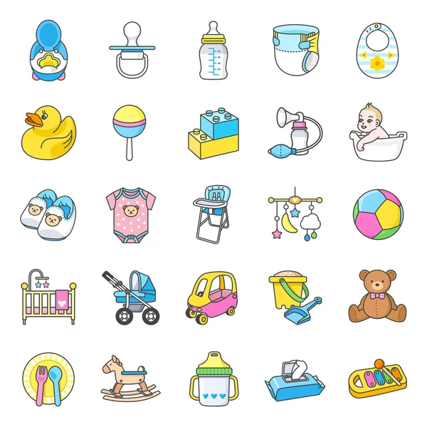 Baby Stuff ikony — Wektor stockowy