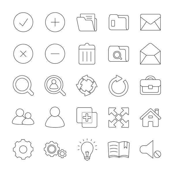 Web Mobile UI Outline Primeros iconos — Vector de stock