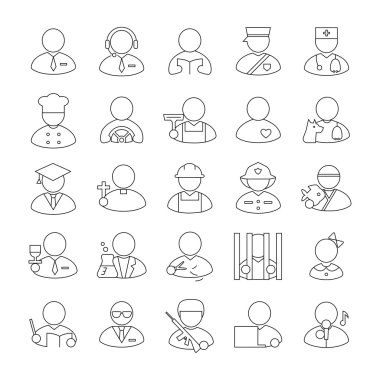 Meslekler özetliyor simgeler vektör