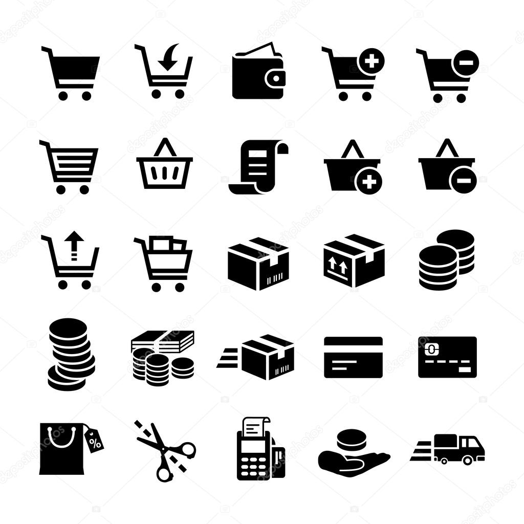 Online shopping vector icons