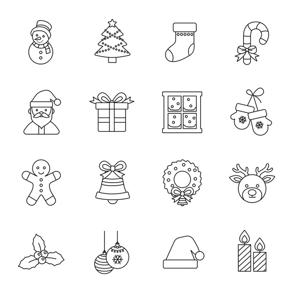 Navidad esboza iconos vectoriales — Vector de stock