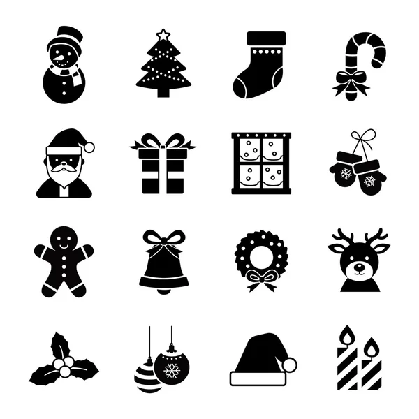Iconos de vectores de glifo de Navidad — Vector de stock