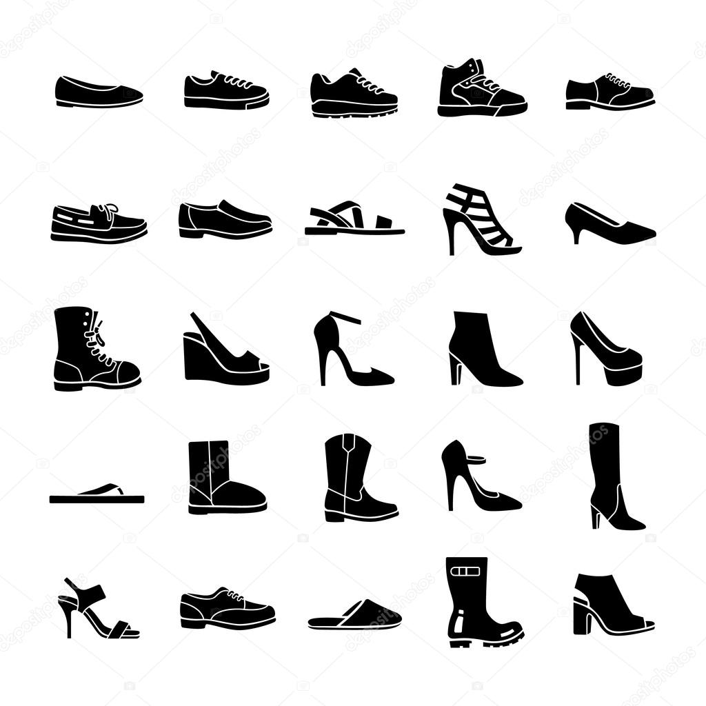Shoes glyph vector icons
