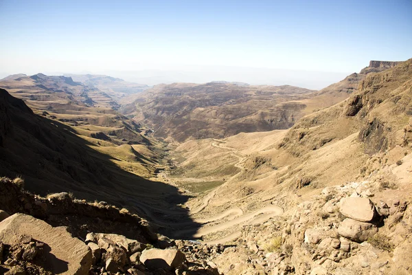 Sani Pass. Drakensberg. Lesotho ve Güney Afrika'nın sınırları arasında dağ geçidi. Telifsiz Stok Imajlar