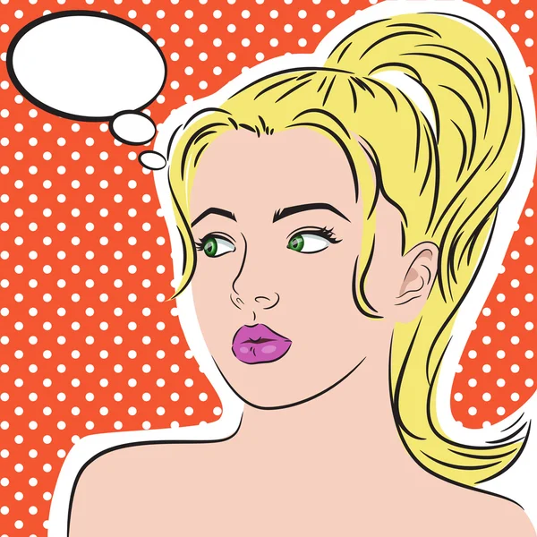 Women painted in a pop art style. Vector. — Stock Vector