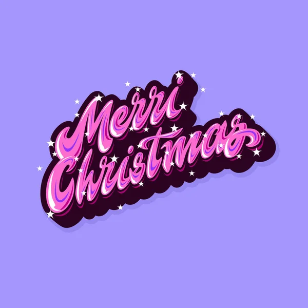 Frohe Weihnachten. Weihnachtsgruß-Plakat von Hand geschrieben. Briefe. — Stockvektor
