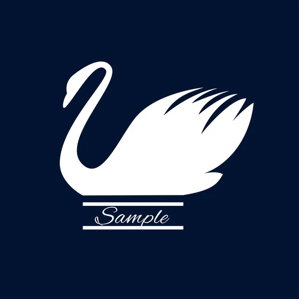 L'image du cygne blanc sur un fond sombre. Logo. Illustration vectorielle. — Image vectorielle