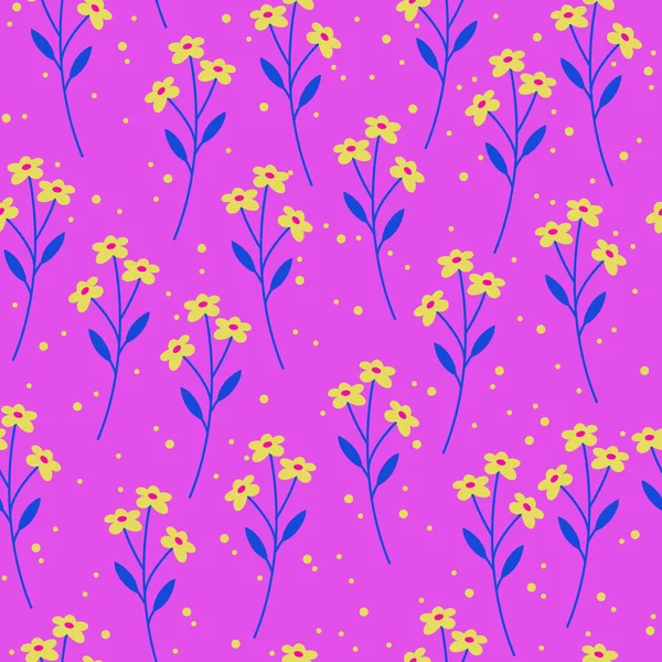 シームレスなパターン。ピンクを基調とした花や葉のスタイル. — ストックベクタ