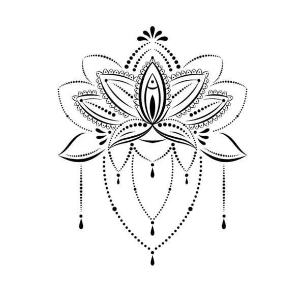 Mandalas. Style ethnique. Fleur de lotus décorative. — Image vectorielle