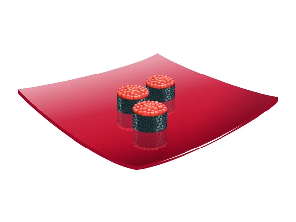 Sushi med kaviar. Vektor. — Stock vektor