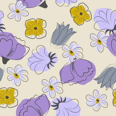 basit çiçek seamless modeli