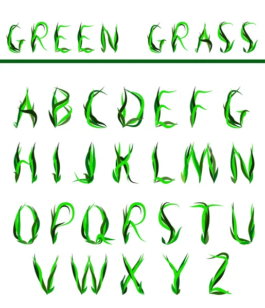 Desenhar letras de grama verde — Vetor de Stock