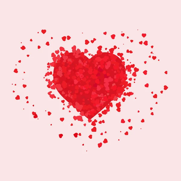 Coeur de beaucoup de petits cœurs multicolores — Image vectorielle