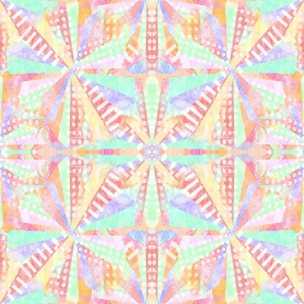 Formas abstratas padrão sem costura. Repita o fundo do mosaico psicodélico geométrico. Efeito caleidoscópio . — Fotografia de Stock