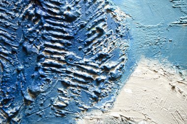 Mavi ve beyaz renk. Akrilik boyama doku. Arka plan