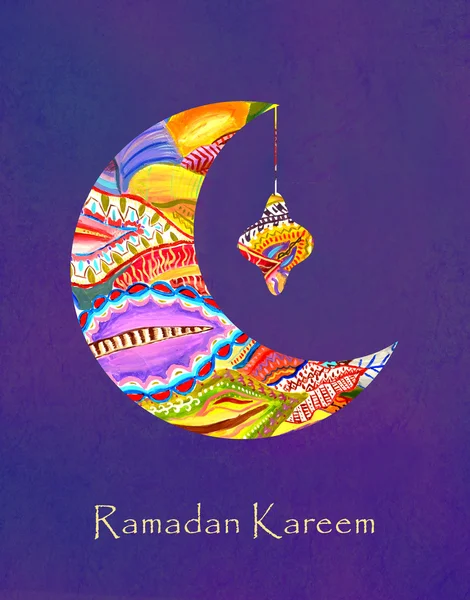 Gratulationskort för heliga fastemånaden ramadan. — Stockfoto