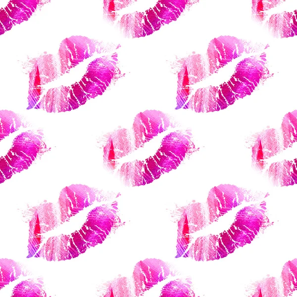 International Kissing Day Background Seamless Pattern Kisses Illustration Glamorous Sensual — Stock Photo, Image