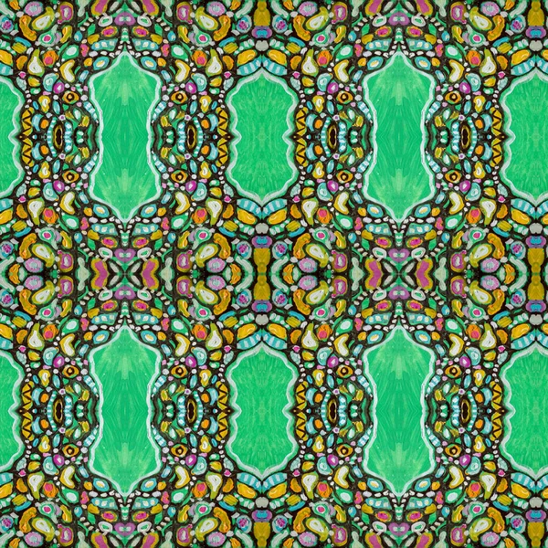 Kaleidoszkopikus Absztrakt Törzsi Zökkenőmentes Minta Modern Stílusos Textúra Ismétlődő Geometriai — Stock Fotó
