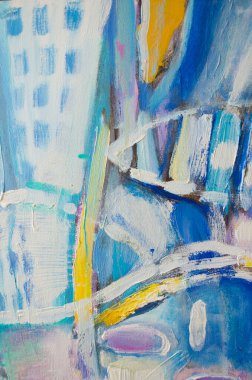 El çizimi akrilik resim. Soyut sanat geçmişi. Tuval üzerinde akrilik bir tablo. Renk dokusu. Sanat eserinin bir parçası. Fırça darbeleri. Modern sanat. Çağdaş sanat. Renkli tuval. Kapat..