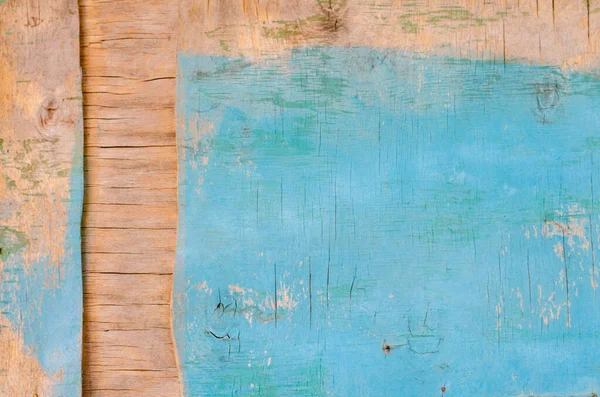 Fond Bois Vintage Avec Peinture Décolorée Turquoise Ancienne Surface Texture — Photo