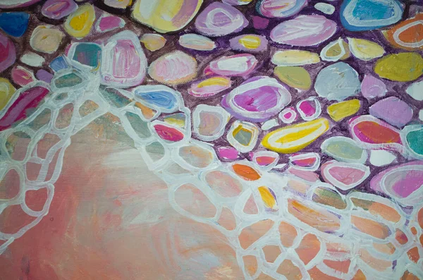 Abstracte Acrylverf Stijlvolle Kleurrijke Achtergrond Zeeschuim Edelstenen Neuropainting Kunst Therapie — Stockfoto