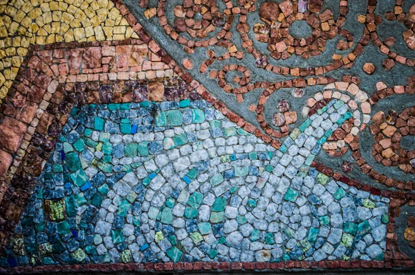 Byzantinisches Antikes Mosaik Wasser Fließt Ins Bad — Stockfoto