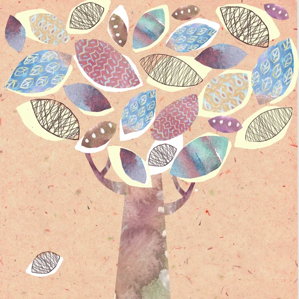 Stylized abstract decorative tree fall