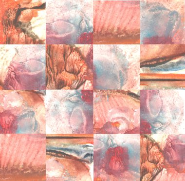 Abstract geometric painting. Picture - puzzle. Mix