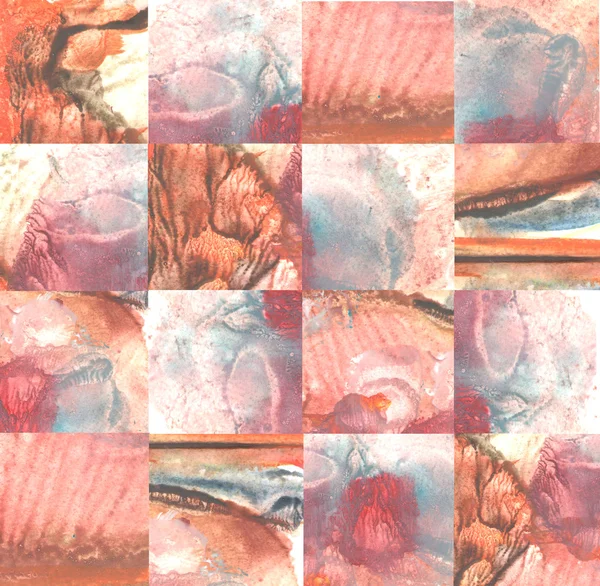 Abstract geometric painting. Picture - puzzle. Mix
