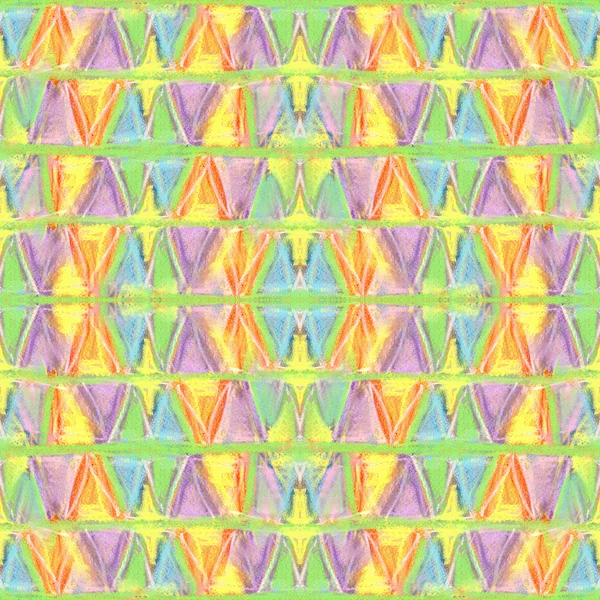 Abstrakt färg pastell seamless mönster i stil av primitiv kultur. Grunge bakgrund. Genererade trianglar mönster. Kan användas för tapet skuggmönster, tyg, papper, vykort. — Stockfoto
