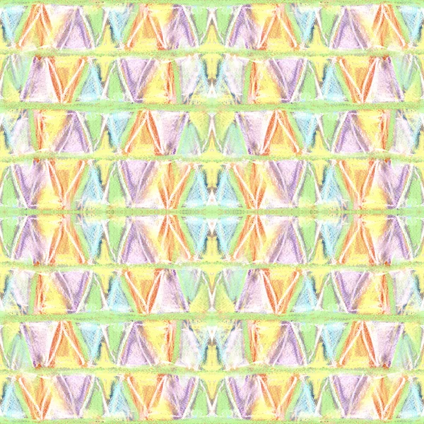 추상적인 색 원시 문화의 스타일 파스텔 완벽 한 패턴입니다. 그런 지 배경입니다. 생성 된 삼각형 패턴입니다. 벽지, 패턴 채우기, 직물, 종이, 엽서에 사용할 수 있습니다.. — 스톡 사진