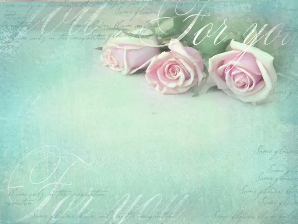 Romantic retro grunge background with roses. Sweet roses in vintage color style with free space for text — Stock Photo, Image