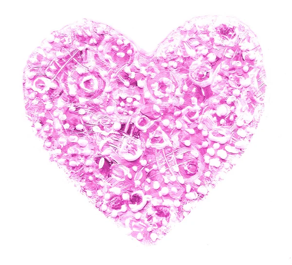 Corazón de color abstracto pintado al óleo sobre fondo blanco. Elemento de diseño. Símbolo de amor . — Foto de Stock