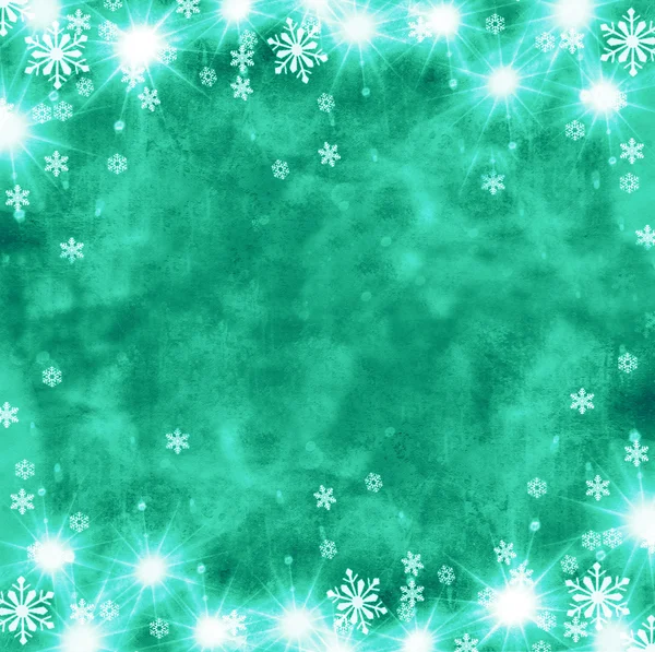 Vackra festliga abstrakt grunge bakgrund med snöflingor och lysande stjärnor. — Stockfoto