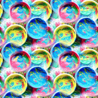 Seamless modeli. Plastik kavanoz karışık boya. 