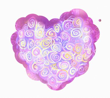 Big heart made-up of small colored spirals.