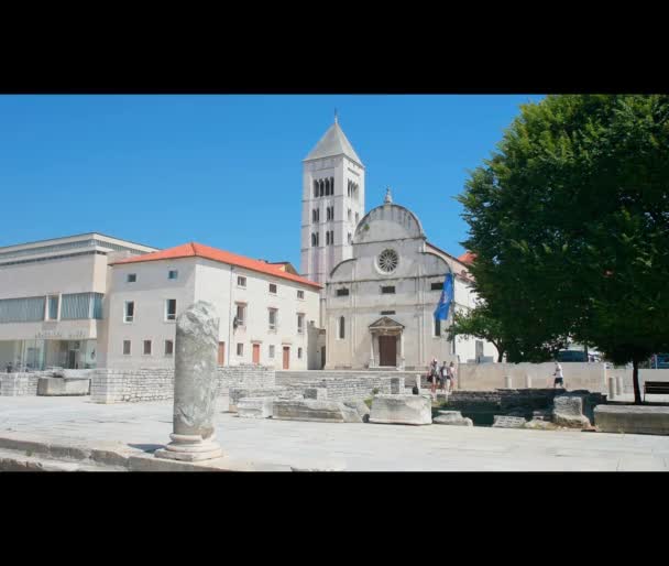 圣玛丽教堂在克罗地亚的扎达尔 — 图库视频影像
