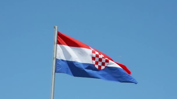 克罗地亚国旗 — 图库视频影像