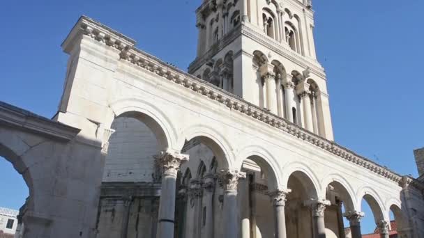 The Cathedral of St.Duje with the bell tower in Split, Croatia — Stock Video